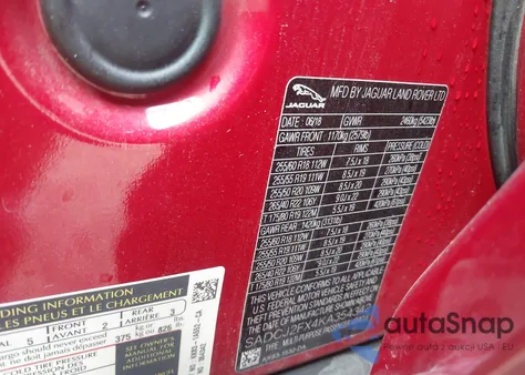 2019 Jaguar F-Pace 25T Premium из США, поврежденный, VIN SADCJ2FX4KA354342